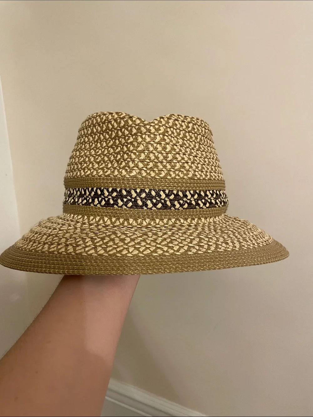 Eric Javits Straw Sun Hat UPF 50+ Wide Brim Packable Natural Tan - Picture 2 of 7